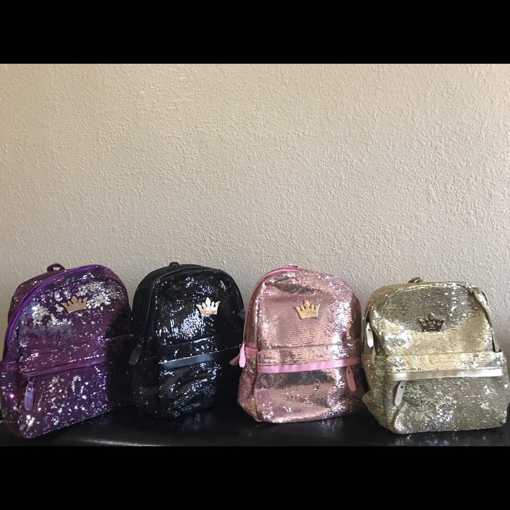 Beautiful crown sequin backpacks